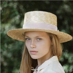 Lack of Color Pink Velour Straw Hat